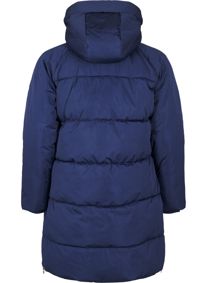 Puffer coat with hood, Blue, Packshot image number 1
