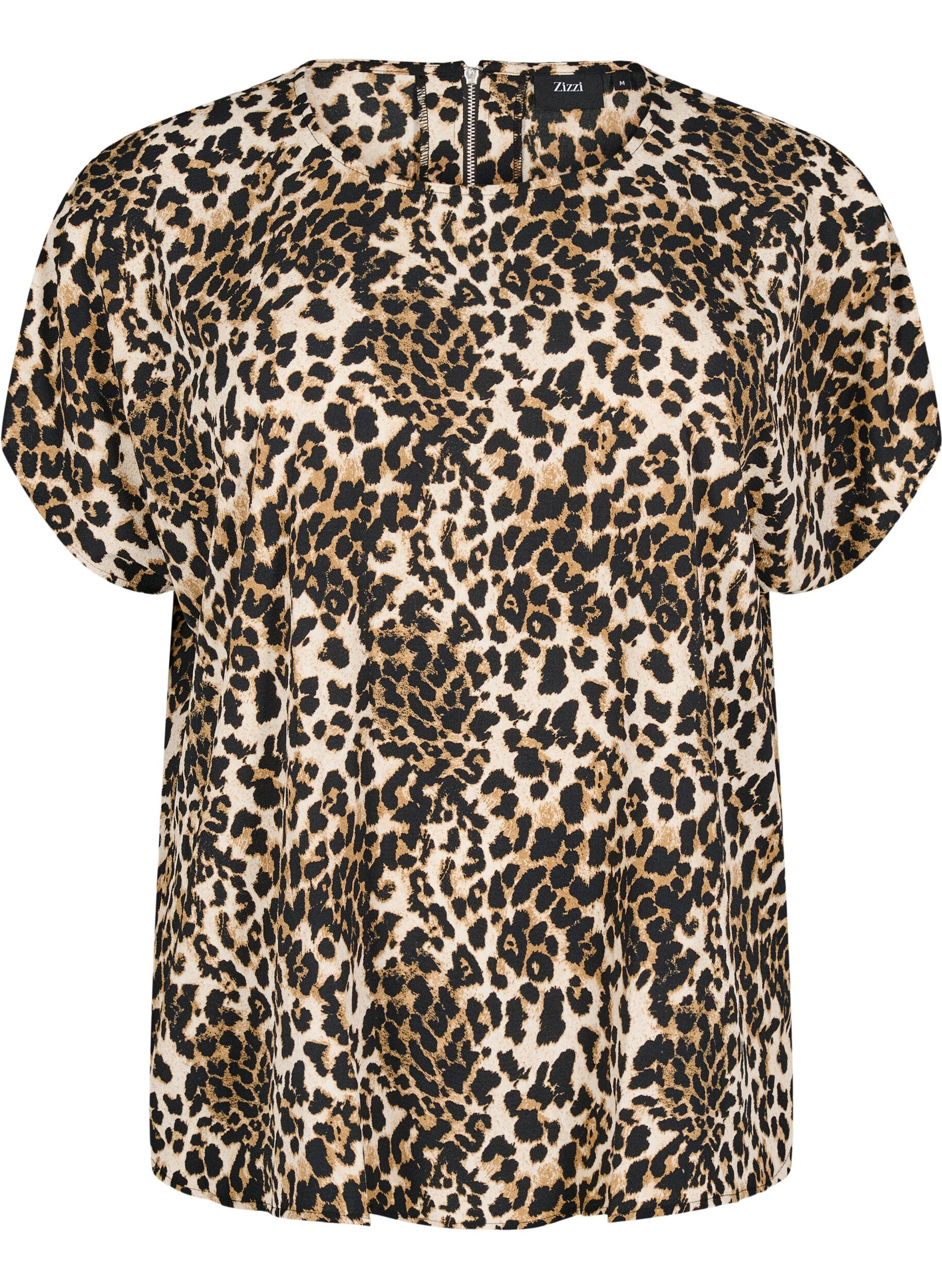 Zizzifashion Short-sleeved blouse with print, Leopard AOP, Packshot image number 0