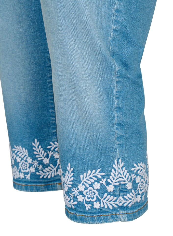 High-waisted Amy knickers with embroidery, Light blue denim, Packshot image number 3