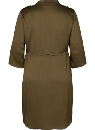 Dress with buttons and a waist tie, Ivy Green, Packshot image number 1