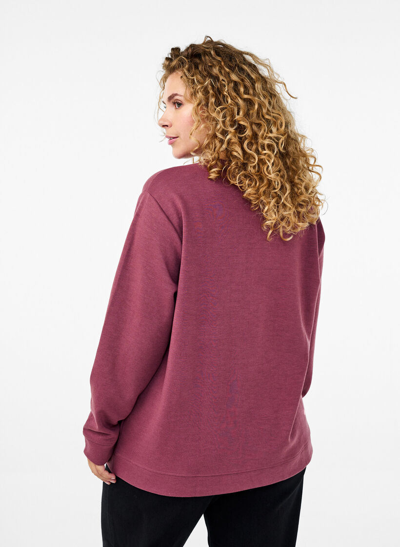 Sweatshirt with crew neck, Brown, Model image number 2