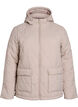 Quilted jacket with a hood and pockets, Beige, Packshot image number 0