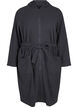 Morning robe with zipper and hood, Dark Grey, Packshot image number 0