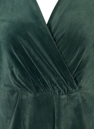 Long-sleeved velour midi dress, Darkest Spruce, Packshot image number 2