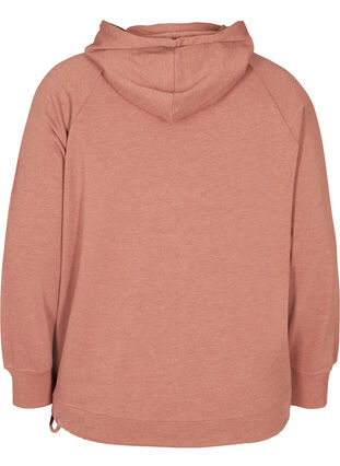Marled sweatshirt with a hood and pocket, Cognac Melange, Packshot image number 1
