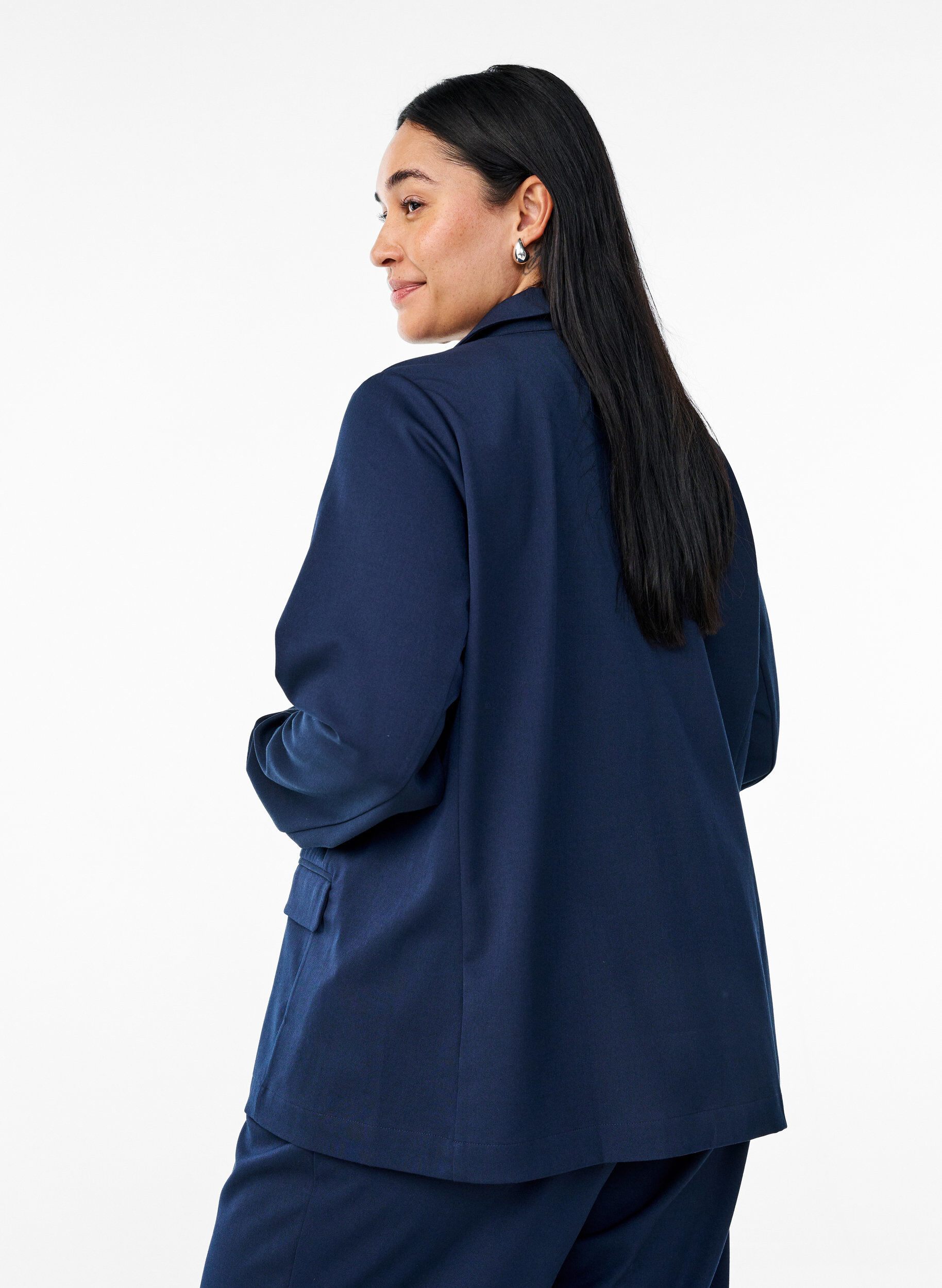 Zizzifashion Open blazer with pockets, Blue, Model image number 2