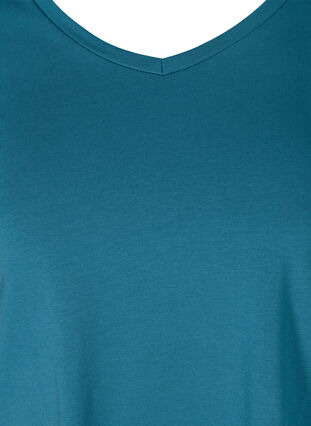 Basic t-shirt with v-neck, Blue Coral, Packshot image number 2