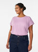 Short sleeved cotton blend t-shirt, Purple, Model image number 0