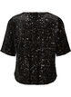 Sequin blouse with elbow-length sleeves, Black, Packshot image number 1