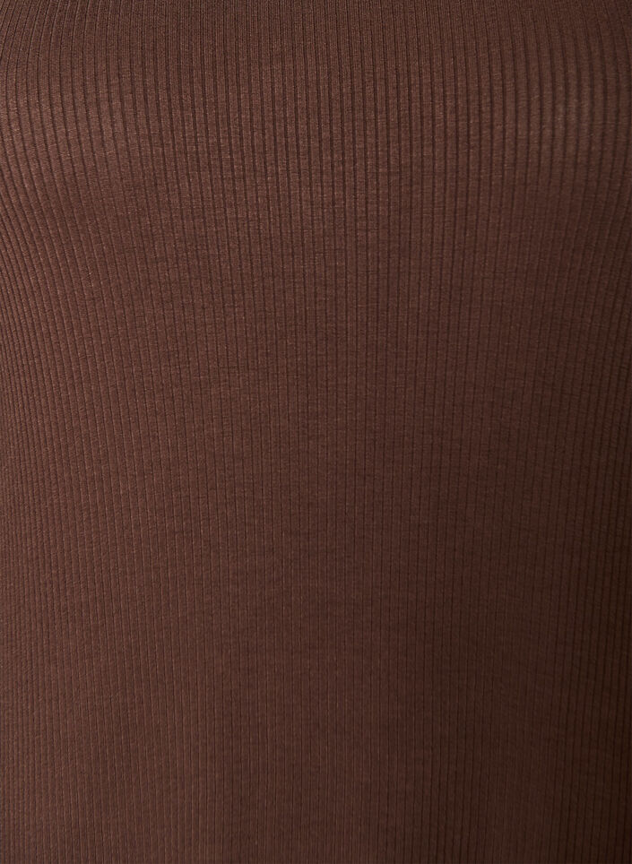 Sleeveless ribbed dress in viscose, Brown, Packshot image number 2