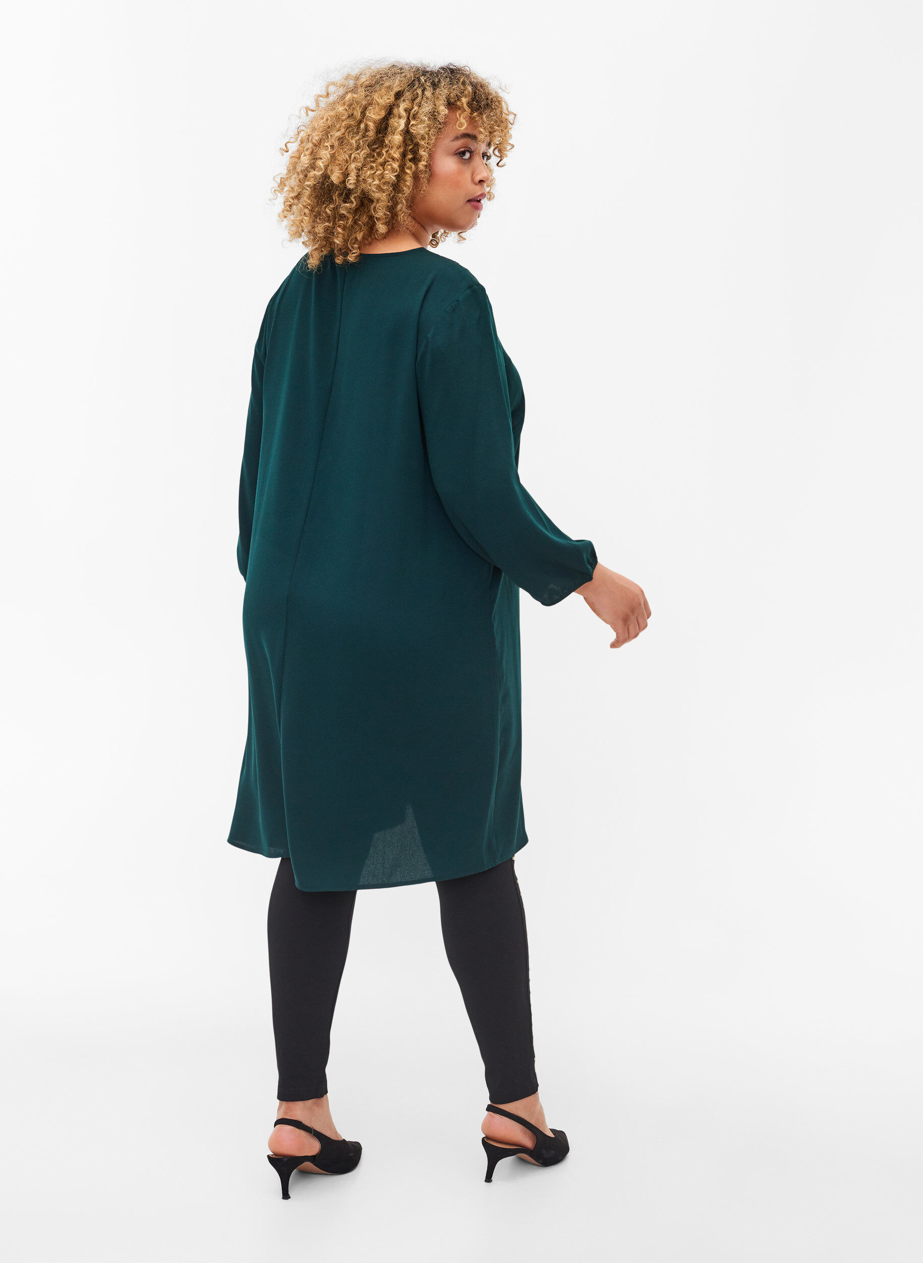 Zizzifashion Leggings with pearls, Black, Model image number 1