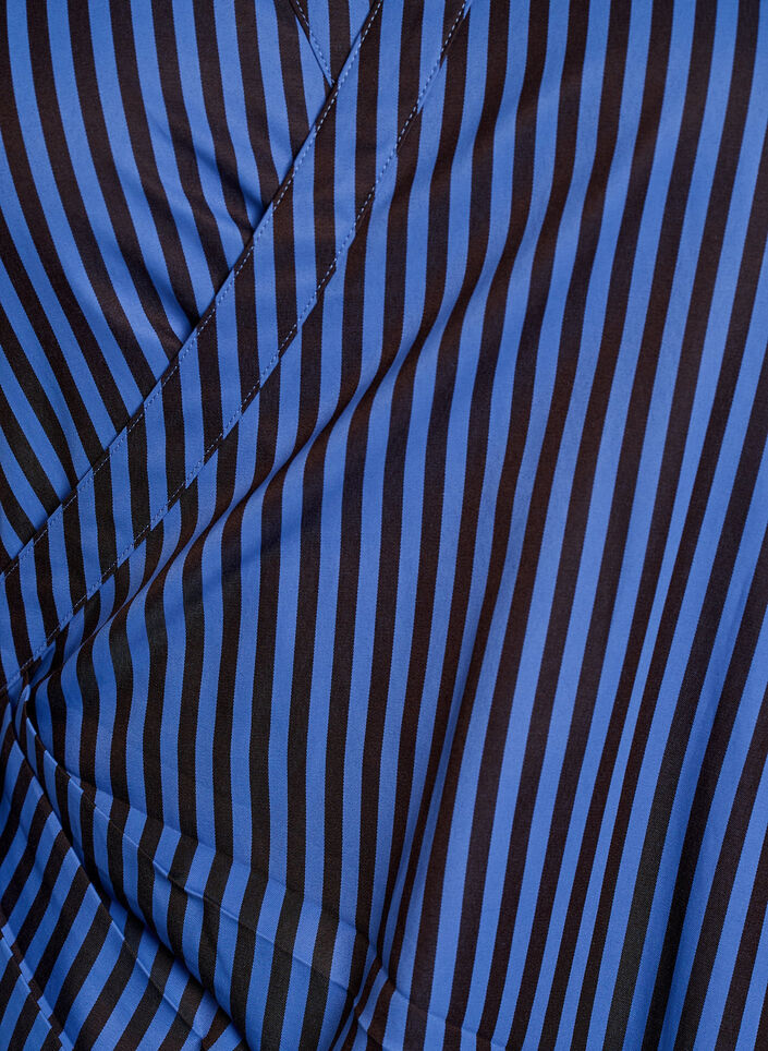 Striped shirt with a wrap effect and a tie-belt, Blue, Packshot image number 2