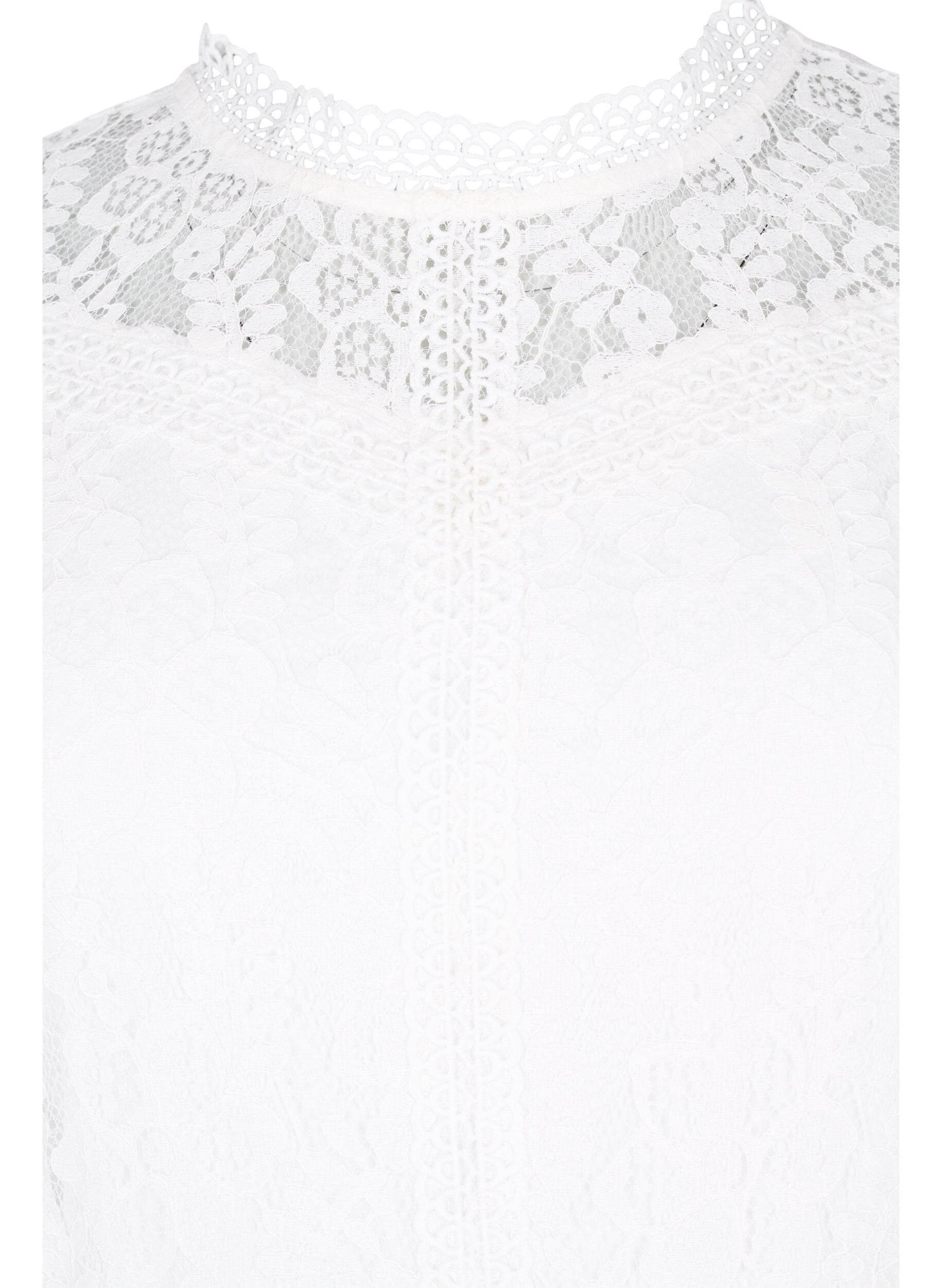 Zizzifashion Sleeveless lace dress, Bright White, Packshot image number 2