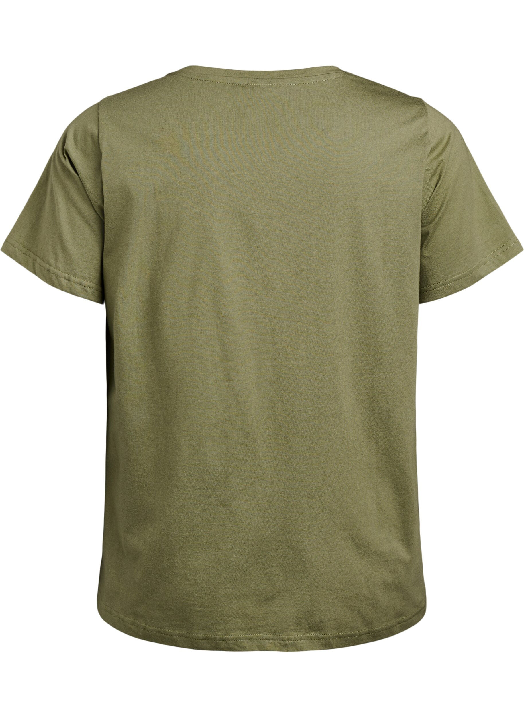 Zizzifashion T-shirt in organic cotton with chest pocket, Green, Packshot image number 1