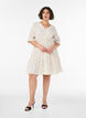 Printed cotton dress with an elasticated waist, Beige, Model image number 1