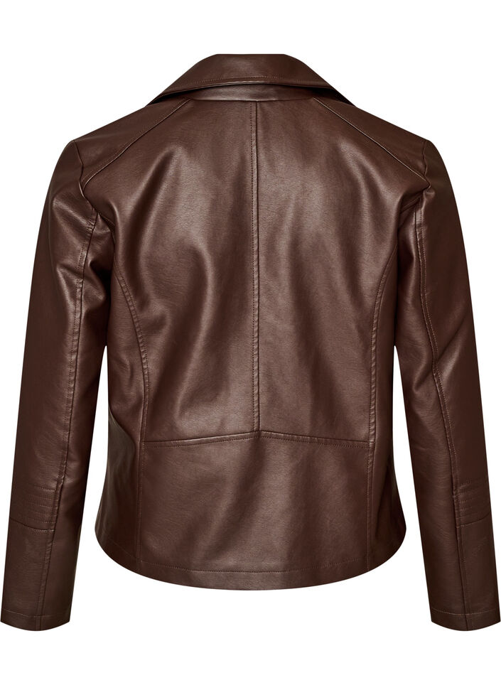 Biker jacket in faux leather, Brown, Packshot image number 1