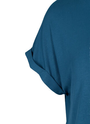 Round neck t-shirt made from a viscose mix, Majolica Blue, Packshot image number 2