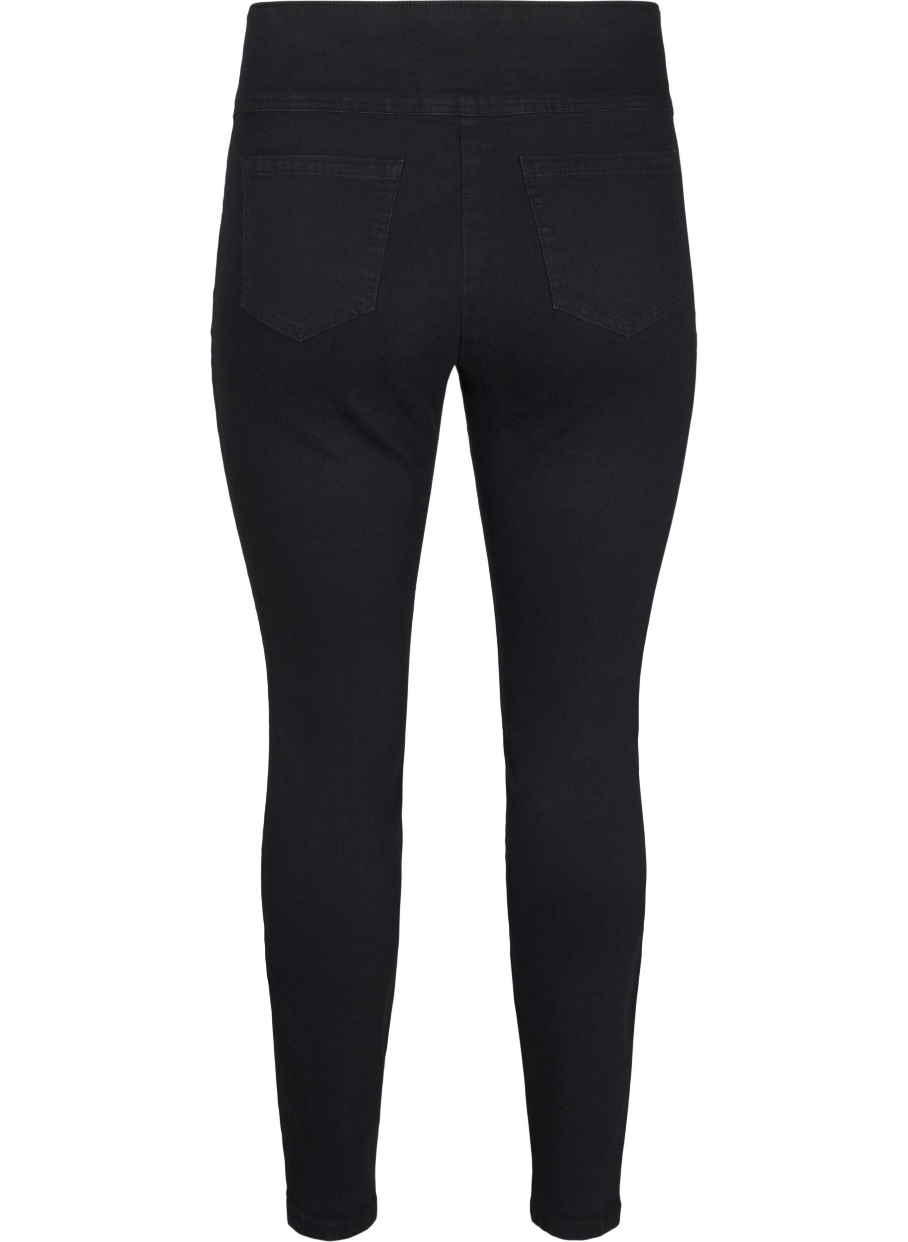 Zizzifashion Stretchy jeggings with a high waist, Black, Packshot image number 1