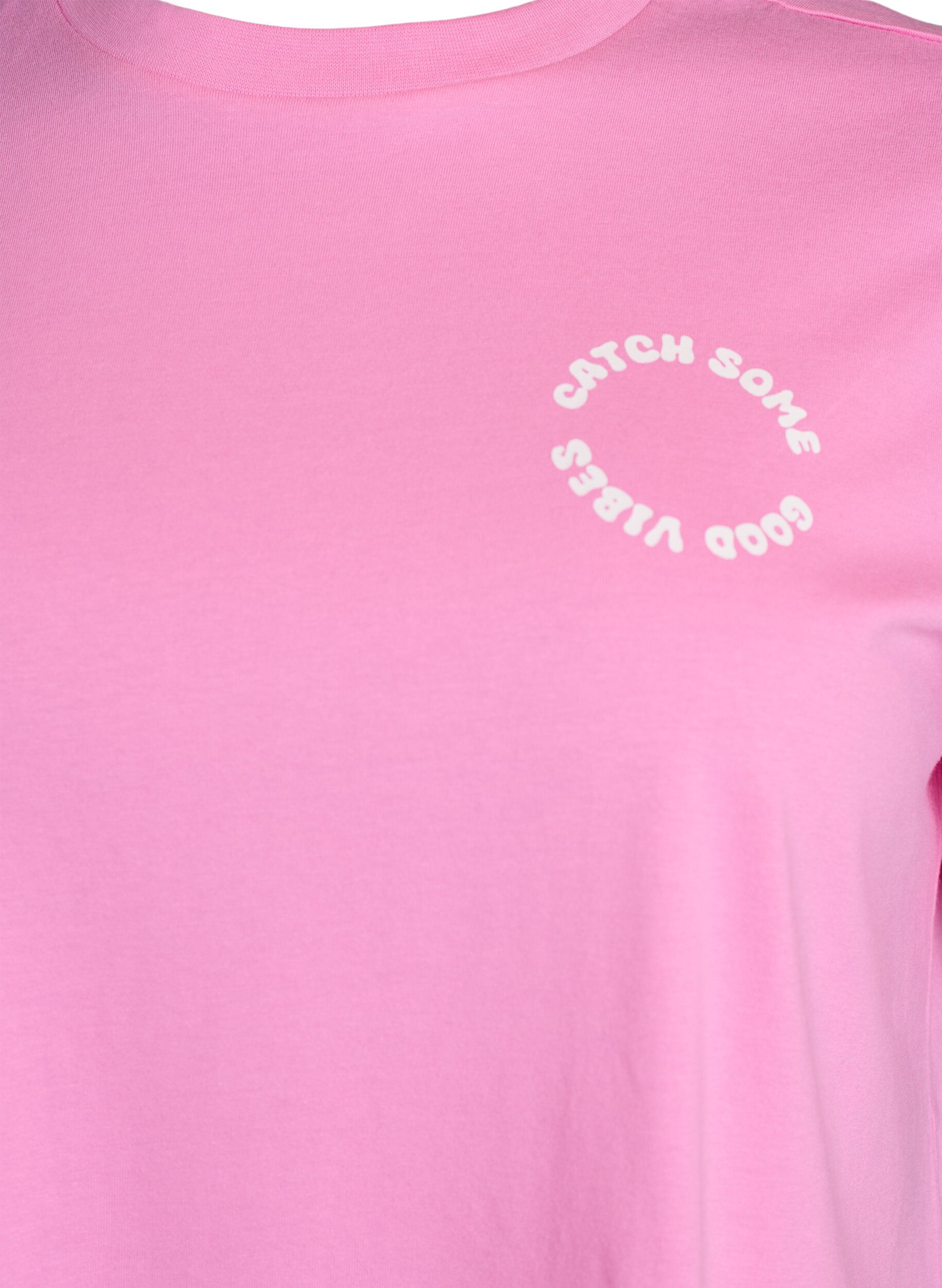 Zizzifashion Organic cotton T-shirt with citrus motif, Pink, Packshot image number 2