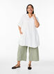 Linen and viscose tunic with A-shape, White, Model image number 1