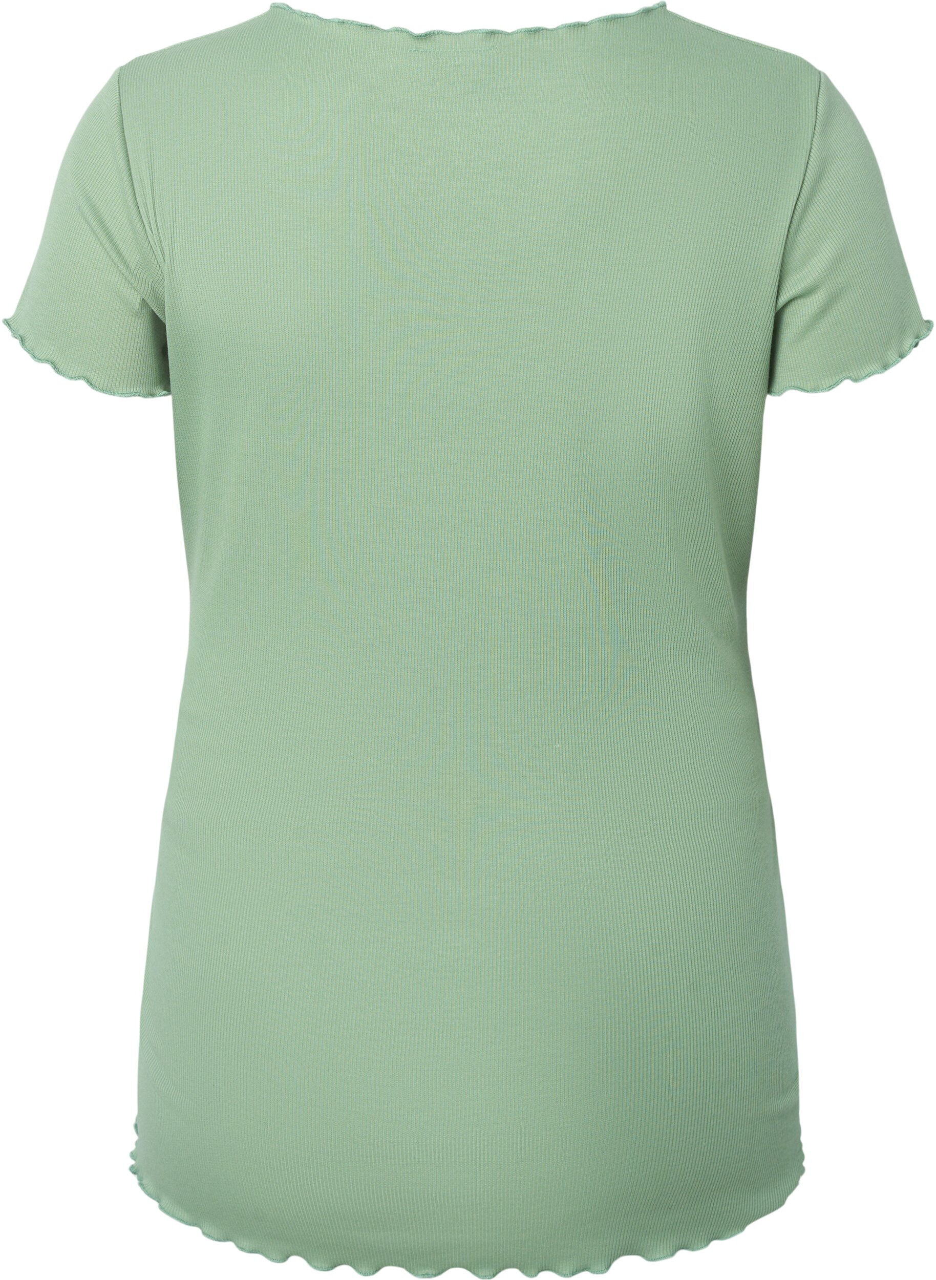 Zizzifashion Maternity t-shirt in rib, Green Bay, Packshot image number 1