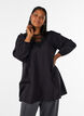 Tunic in viscose with lace detail, Black, Model image number 0