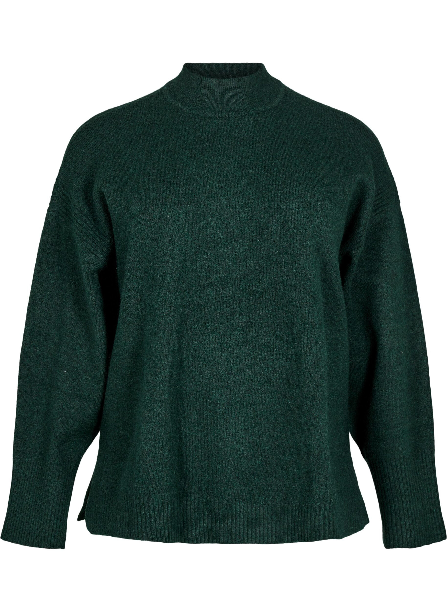 Knitted jumper with ribbed edges