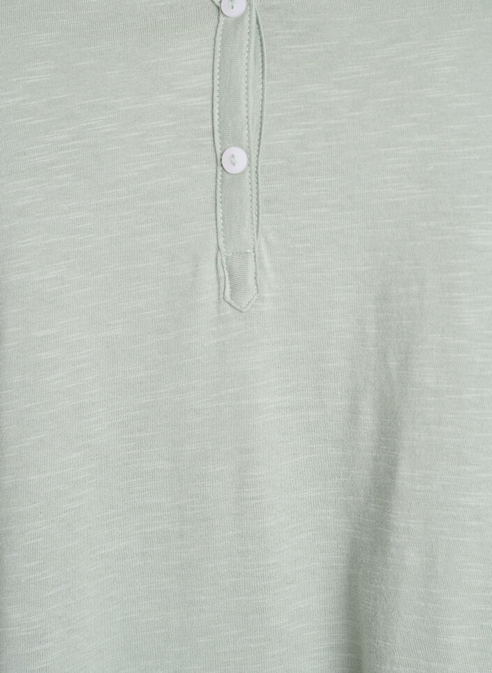 T-shirt with button detail, Green, Packshot image number 2