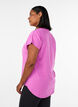 Short sleeve sport t-shirt with v-neck, Purple, Model image number 2