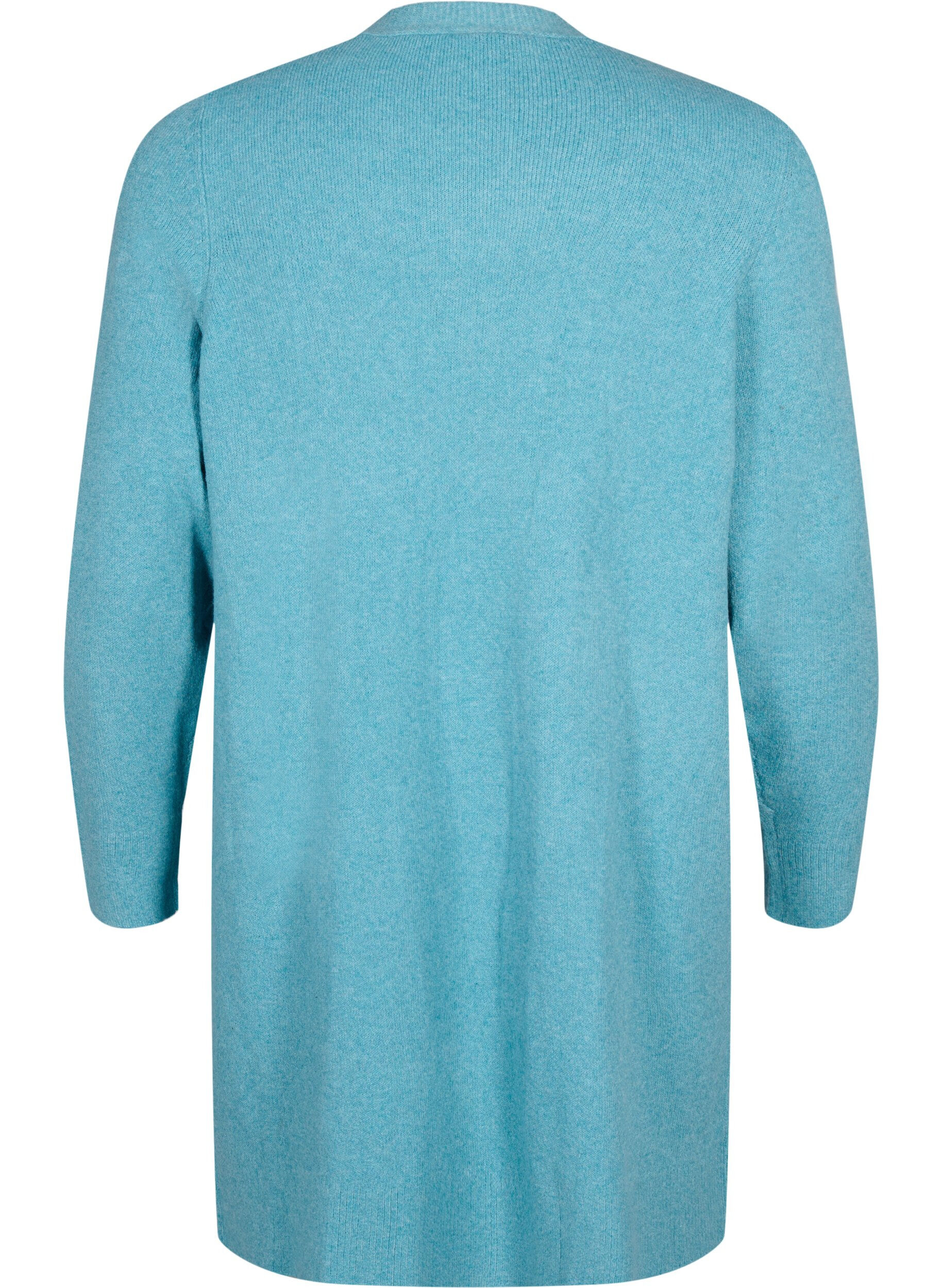 Zizzifashion Long open front cardigan, Reef Water Mel., Packshot image number 1