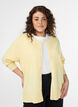 Fine-knit cardigan with round neck, Yellow, Model image number 0
