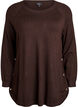 Knitted blouse with side buttons, Brown, Packshot image number 0