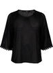 Knit top with 3/4 sleeves, Black, Packshot image number 0
