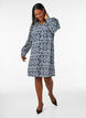 Patterned viscose dress with long sleeves, Blue, Model image number 1