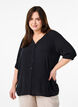 Short-sleeved viscose blouse, Black, Model image number 0