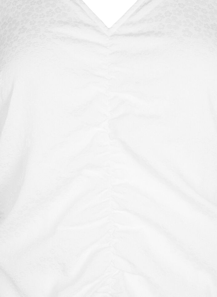 Short sleeve dress with draping, Bright White, Packshot image number 2