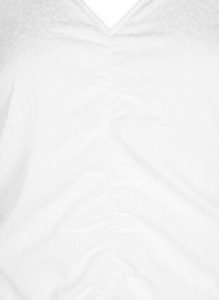 Short sleeve dress with draping, Bright White, Packshot image number 2