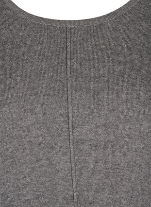 Plain knitted blouse with rounded neckline, Dark Grey Melange, Packshot image number 2