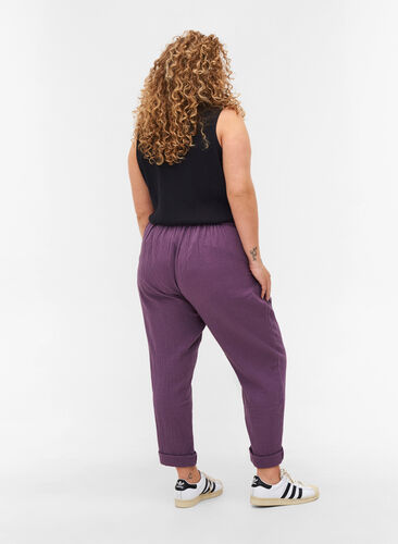 Cotton trousers with pockets, Vintage Violet, Model image number 1