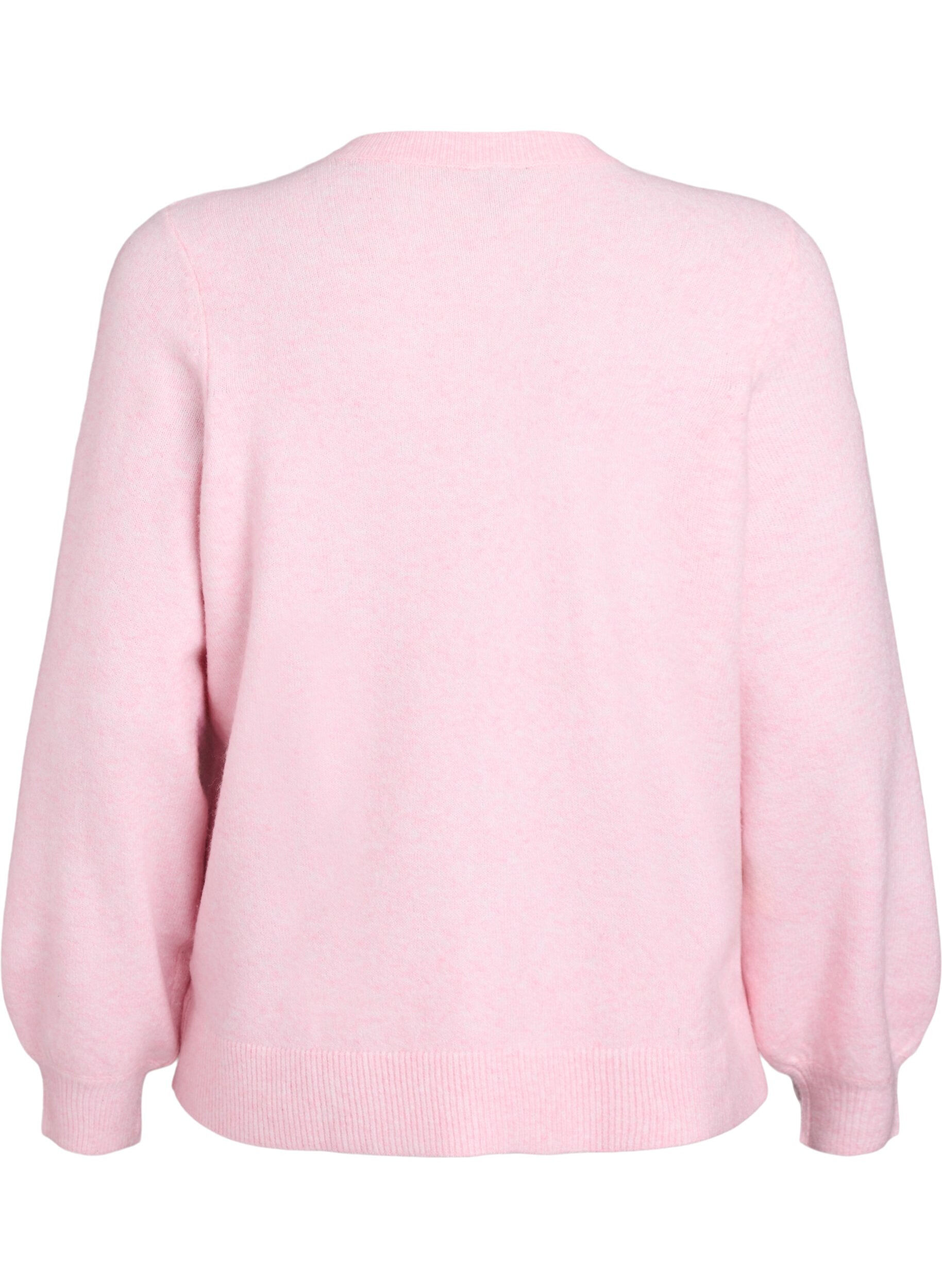 Zizzifashion Cardigan in soft knit with gold-coloured buttons, Rose, Packshot image number 1