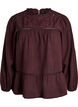 Blouse with embroidery and eyelet embroidery trim, Dark Bordeaux, Packshot image number 0