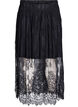Long lace skirt with elastic waist, Black, Packshot image number 0
