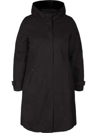 Jacket with pockets and hood, Black, Packshot image number 0