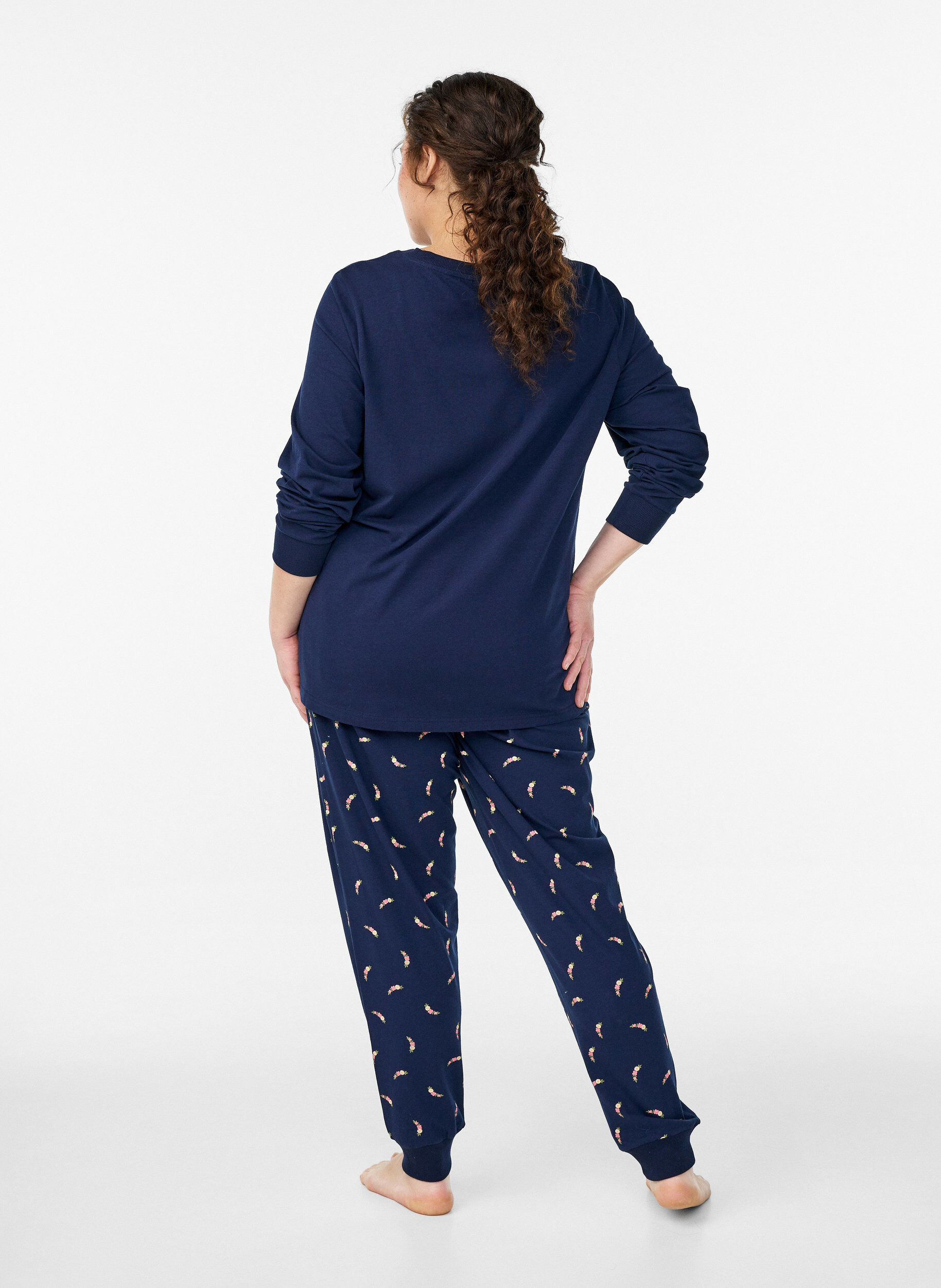 Zizzifashion Printed pyjama trousers, Blue, Model image number 1