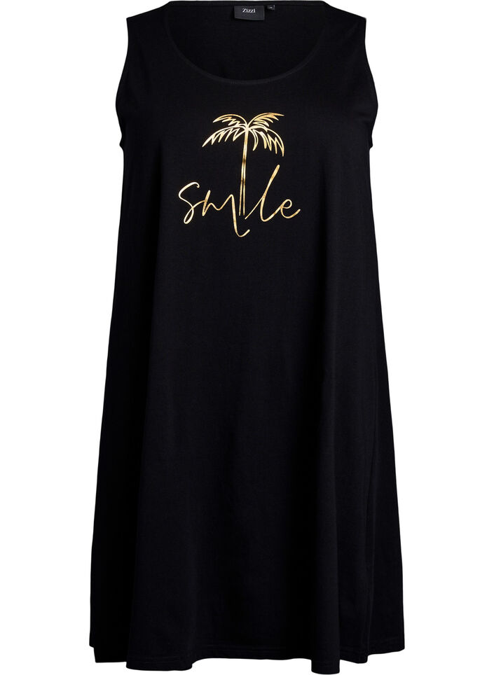Sleeveless A-line dress, Black, Packshot image number 0