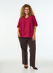 Blouse with balloon sleeves and V-neck, Red, Model image number 1