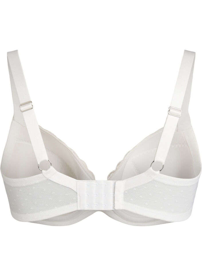 Padded lace bra with mesh details, White, Packshot image number 1