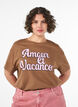 100% cotton T-shirt with short sleeves and print, Brown, Model image number 0