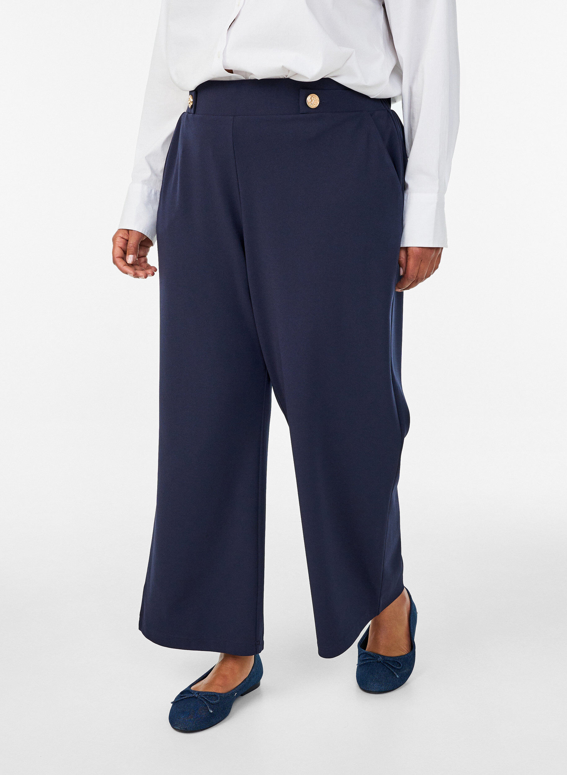 ZizzifashionLoose trousers with pockets, Blue, Model image number 2