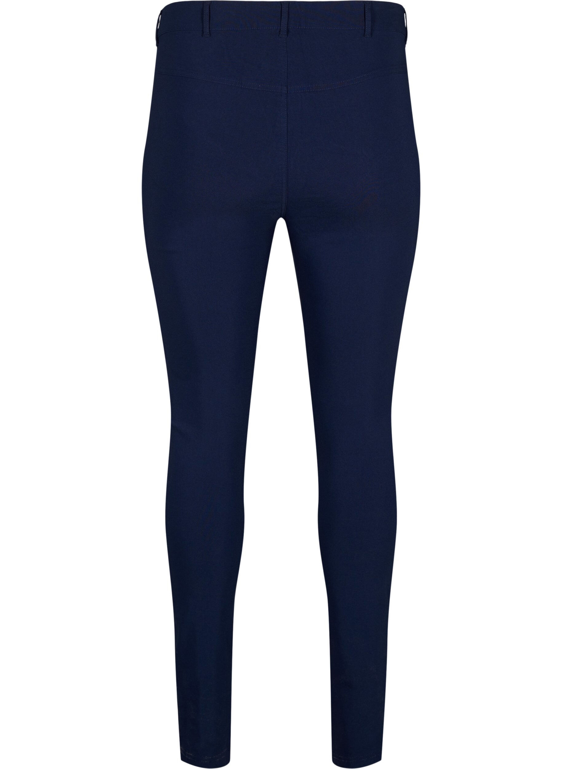 Zizzifashion Close-fitting trousers with zipper details, Blue, Packshot image number 1